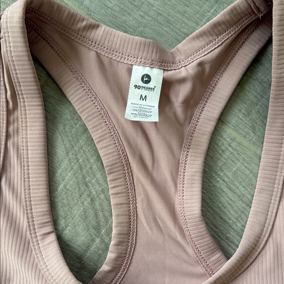 Blush Ribbed Racerback Tank Top - Picture 3 of 3